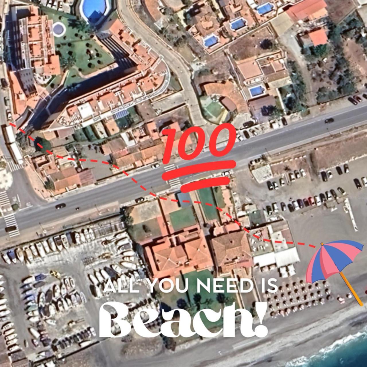 Escapada Familiar En Torrox Costa A 100M De La Playa, Vistas Al Mar Y Parking Gratis Daire Dış mekan fotoğraf